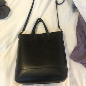 Black leather bag